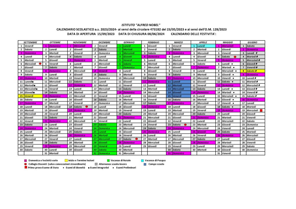 Calendario scolastico